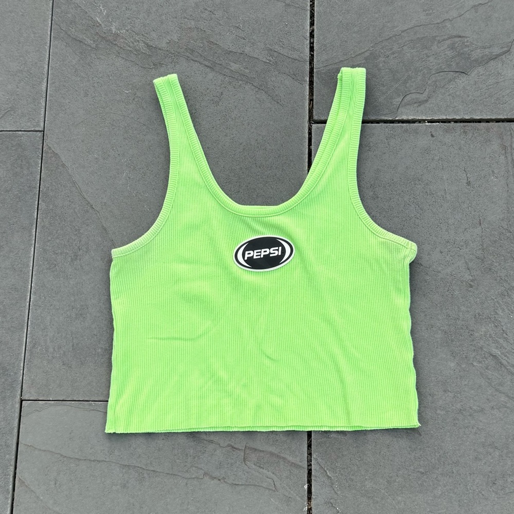 Forever‎ 21 Green Crop Top with Pepsi Logo Size Small